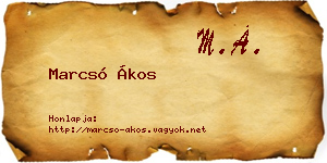 Marcsó Ákos névjegykártya